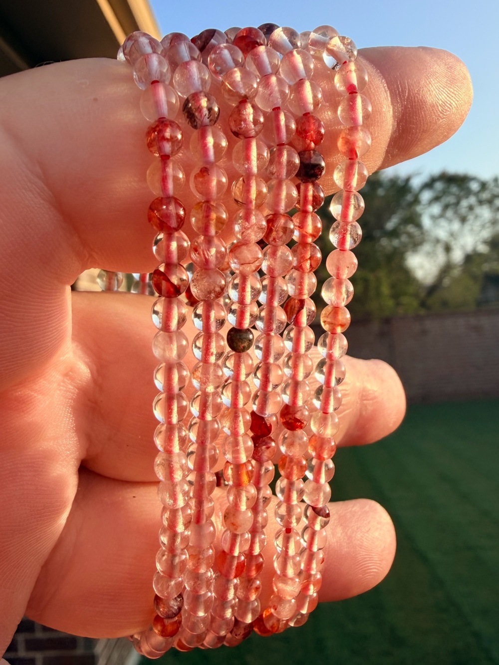 4mm Fire Quartz Stretch Bracelet (One)